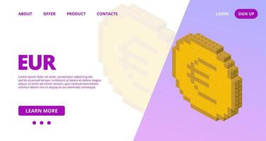 Web template with a euro. vector