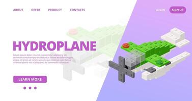 Web template with a hydroplane. vector