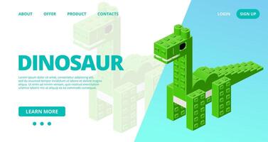 Web template with a dinosaurus. vector