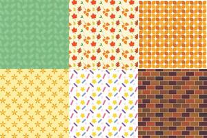 Set of 6 repeatable patterns vector