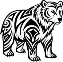 bear walking abstract line art vector