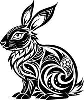 Rabbit abstract line art vector