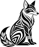 Fox abstract line art vector