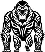 gorilla abstract line art vector