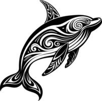 dolphin abstract line art vector