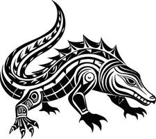 Crocodile Head abstract line art vector