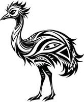 Emu turtle abstract line art vector