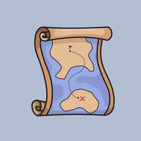 Treasure Scroll Map Illustration vector