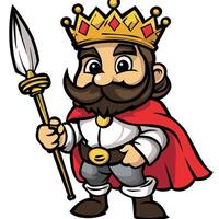 A whimsical drawing of a king in a cartoon style, great for playful and imaginative projects. vector