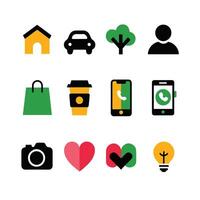 Contact, heart and business icon isolated on white background. different icons vector