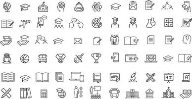 Education, learning and school related line icon set.Education related minimal thin line icon set. vector