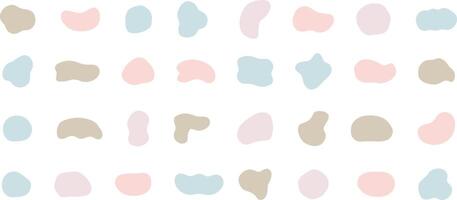 Material set of loose hand-drawn circles and ovals in natural colors vector