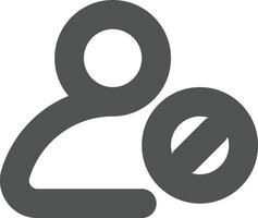 Disable user icon bold outline style vector