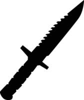 A knife is shown in black and white on a white background vector