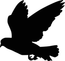 A silhouette of a bird flying in the air vector
