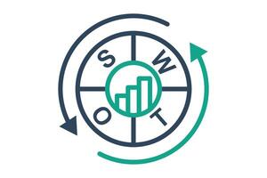 SWOT icon. line icon style. icon related to business management. business elements illustration vector