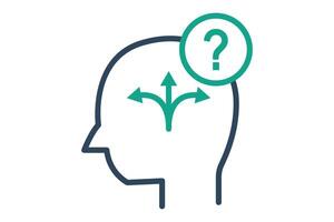 Uncertainty icon. line icon style. head with question mark. icon related to SWOT. business elements illustration vector