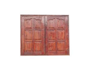 Double wooden window isolated on white background. Concept, Part of house or building. Open the windows for ventilation and get natural light. Close window for safety and protection. photo