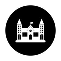 simple school building icon design vector