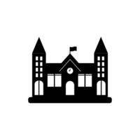simple school building icon design vector