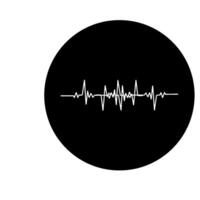 Black heartbeat icon. illustration. Heartbeat sign in flat design vector