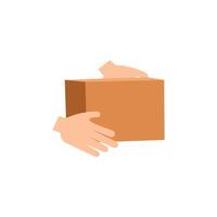 Box icon in flat color style. Delivery package cargo logistics transportation distribution. Flat design style. Delivery design element. parcel box, delivery box, packing equipment vector
