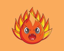 fire flame character design vector