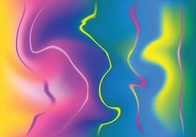 Wavy curly rainbow gradient multi color background for design elements. vector