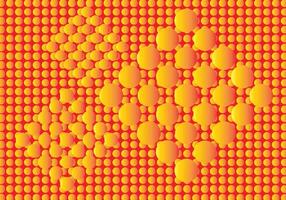 Circles composition in yellow color and red background for background design. vector