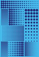 Blue abstract halftone circle background. Doted gradient illustration. vector