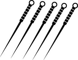 image of 5 acupuncture needles that can be used for therapy. suitable for presentations on alternative and traditional therapies vector