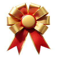 a golden ribbon with a red stripe, possibly a symbol of achievement, isolated on background png