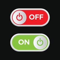 on off red and green button design vector