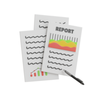 dados relatório 3d ícone. o negócio análise relatório 3d ícone png