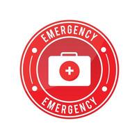 24 hour red Emergency Service design vector