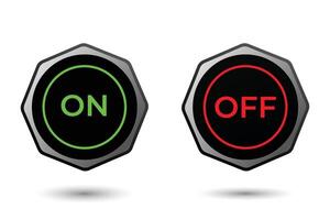 on off push red and green button vector