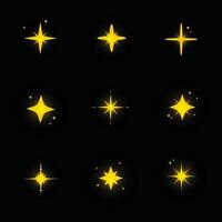 Elegant Sparkling Star Icons for Creative Projects vector
