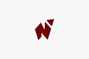 Minimalist and clean N lettermark logo with a unique, angular shape. Perfect for tech startups, gaming companies, or any business looking for a dynamic and edgy brand identity. vector