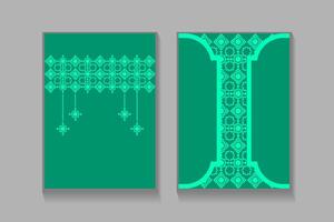 Elegant Islamic geometric pattern in green color. Ideal for greeting cards, invitations, and social media posts vector