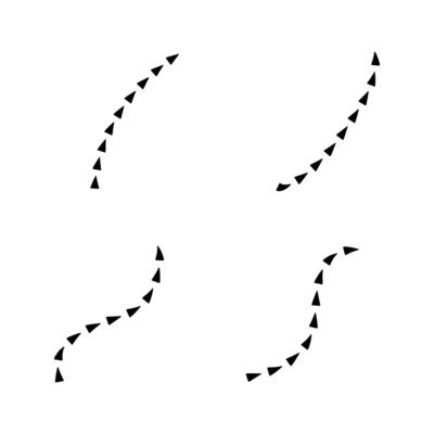 Triangle in line arrow shape isolated illustration.