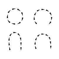Round triangle in line arrow shape isolated illustration. vector