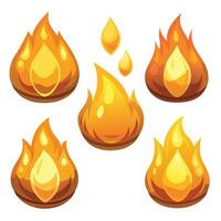 Fire flames set vector
