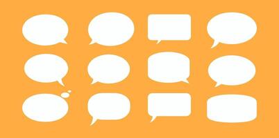 Collection of Speech Bubble set. Talk bubble. Blank empty white speech bubbles. Speak bubble text, cartoon chatting box, message box vector