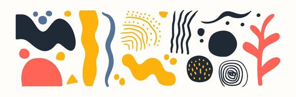 Set of abstract organic shape. hand drawn doodle art. blob vector
