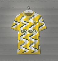 Football uniform jersey design with yellow abstract pattern background vector