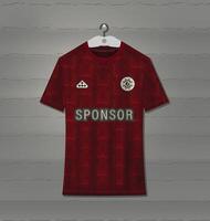 Soccer jersey design with dark red pattern, easy for sublimation printing vector