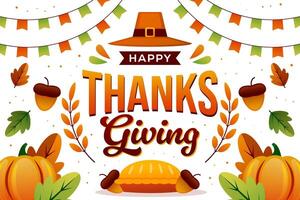 happy thanksgiving background illustration in gradient vector