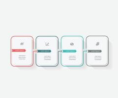 Infographic design presentation business infographic template with 4 options can be used for workflow diagram, info chart, web design. free illustration vector