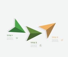 Three square paper white elements placed in horizontal row. Concept of 3 successive steps to business project success. Modern infographic design template. Simple flat free illustration for banner. vector