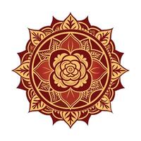 Colorful circle mehndi invitation card mandala. vector